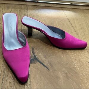 Emporio Armani Pink Satin Mules
